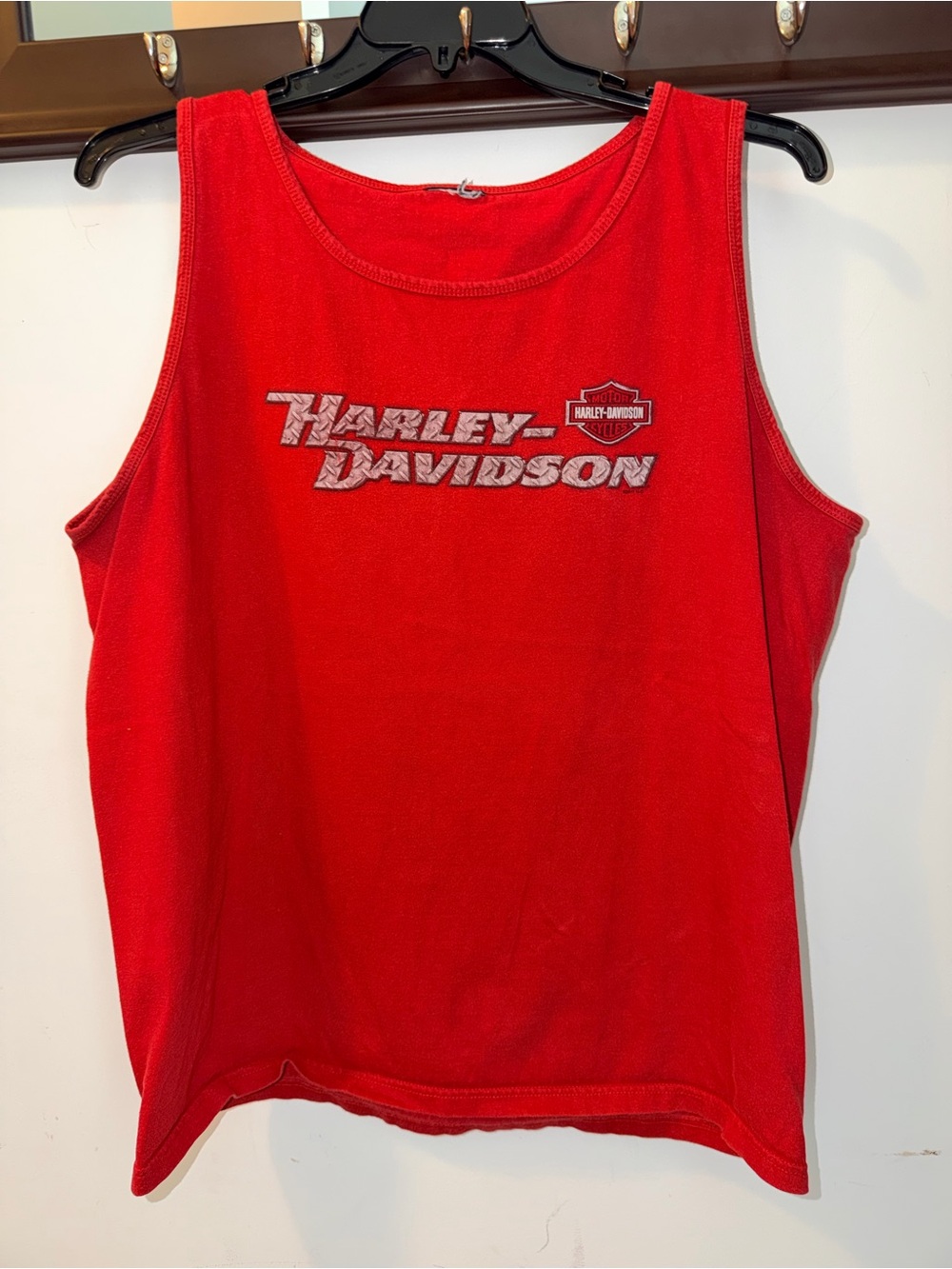 Harley-Davidson Red Sleeveless Logo Tank Top Size Large